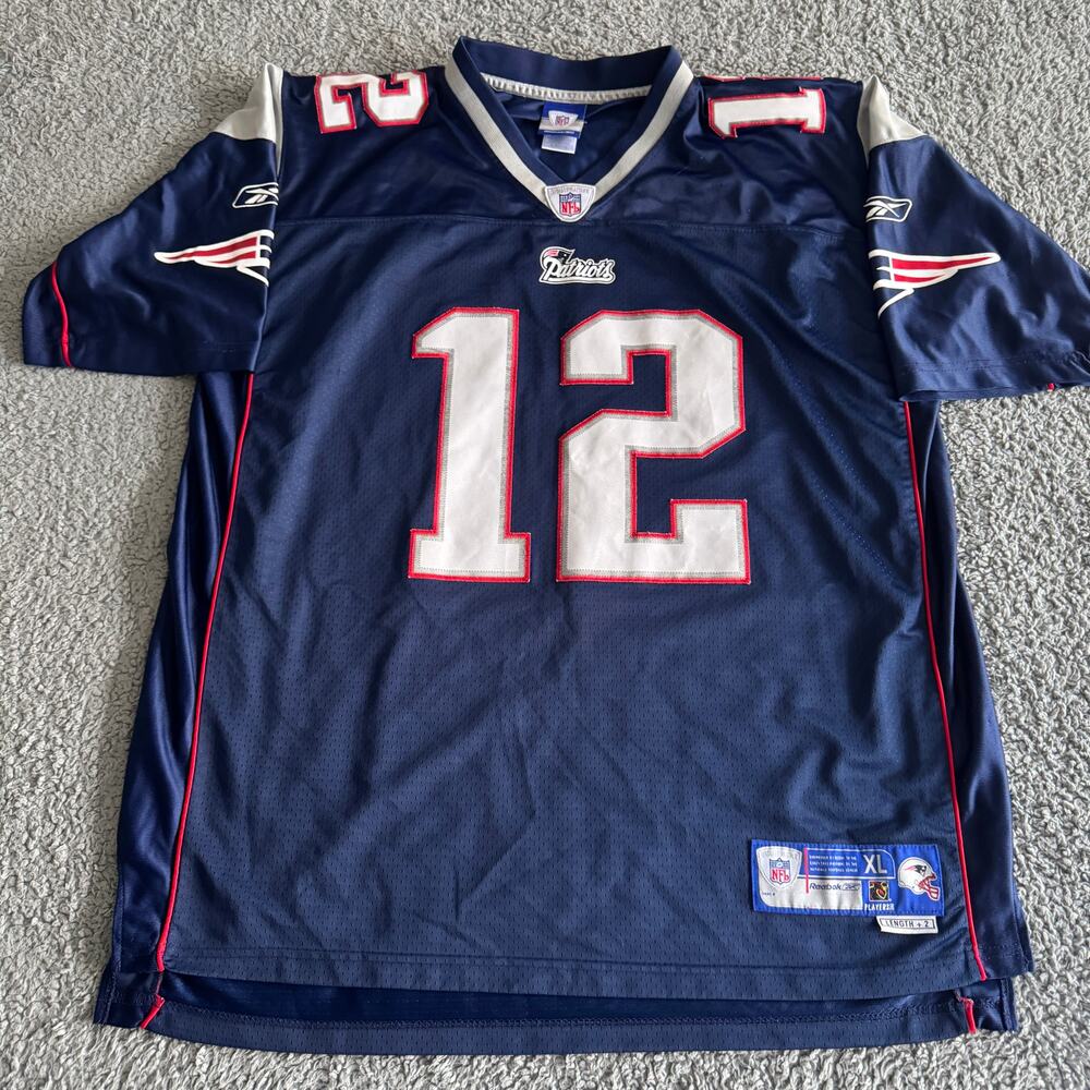 2004 Tom Brady Reebok New England Patriots NFL Premier Stitched Jersey Men's XL